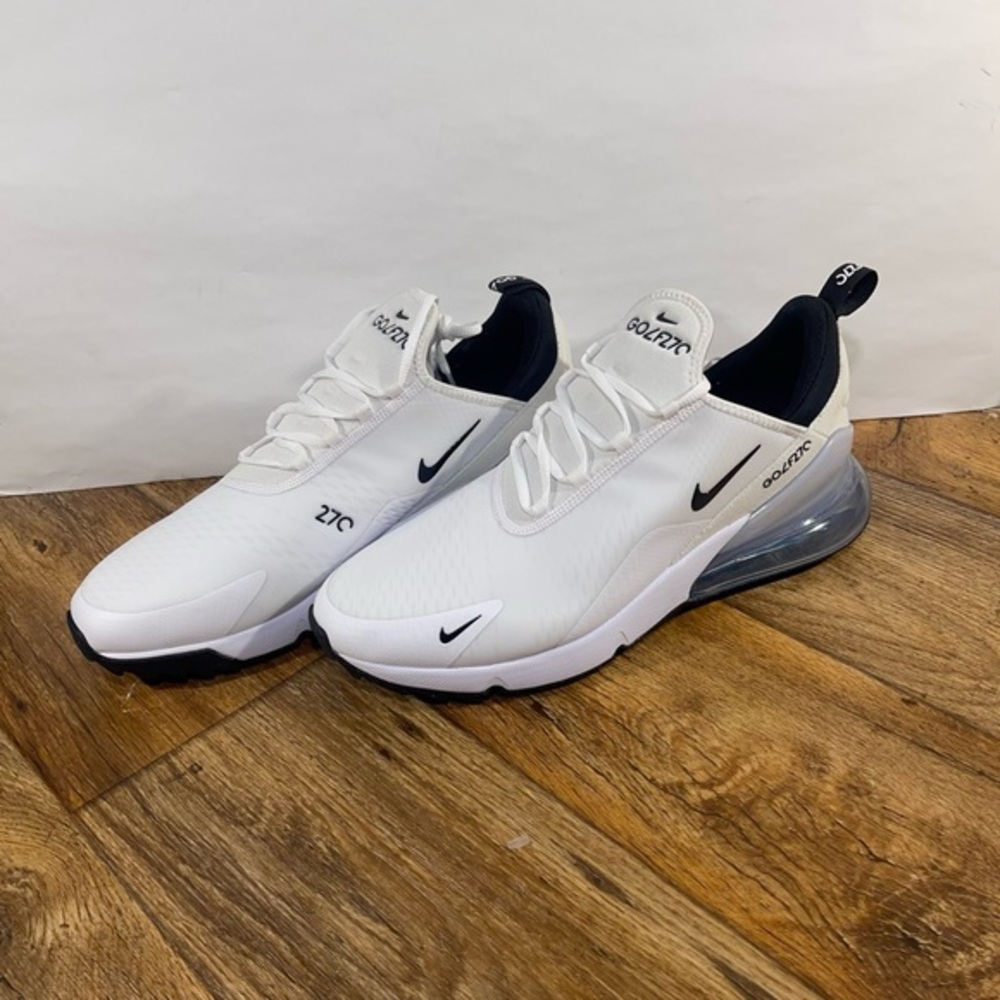 Nike Golf Air Max 270 Shoes White Black Platinum CK6483-102 Men's New With Box - Picture 8 of 12